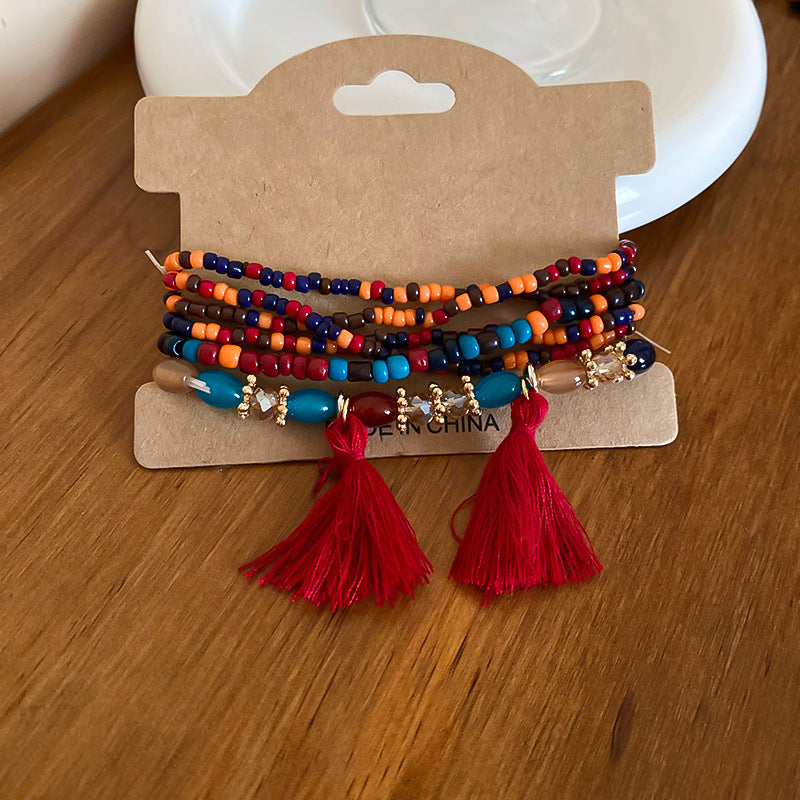 Tassel Rice Bead Bracelet Trendsi