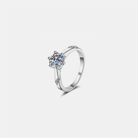 1 Carat Moissanite 925 Sterling Silver Ring - Freda Fashion