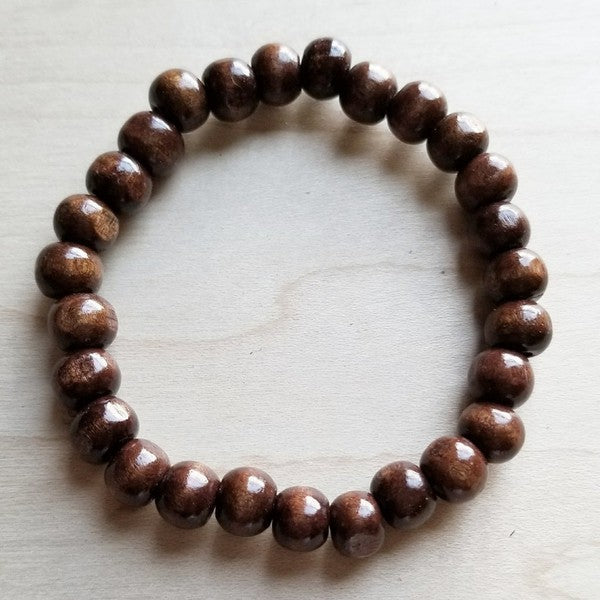 Bracelet Bar - Large Wood Beaded Stretch Bracelet | Handcrafted Boho Style -Freda Fashion