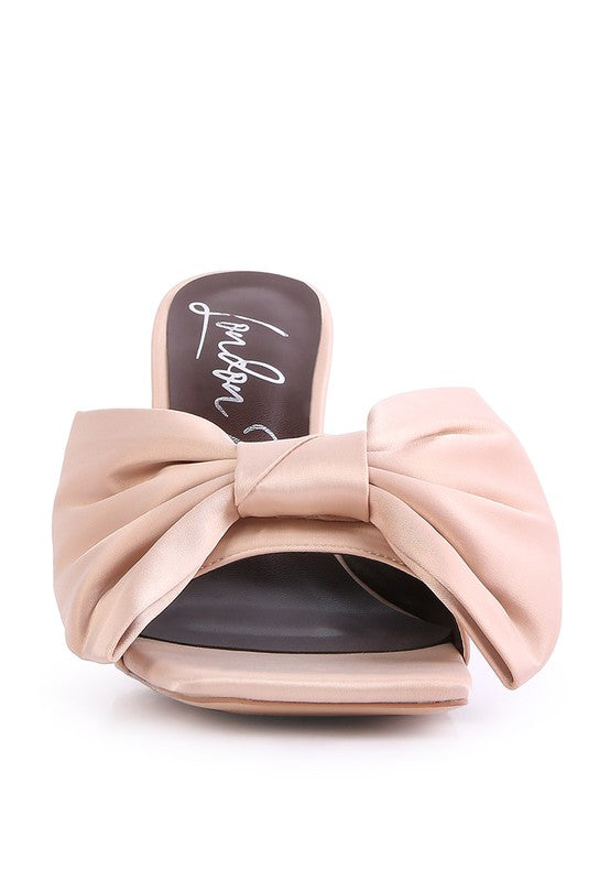 Wonderbuz High Heeled Bow Slider Sandals Rag Company