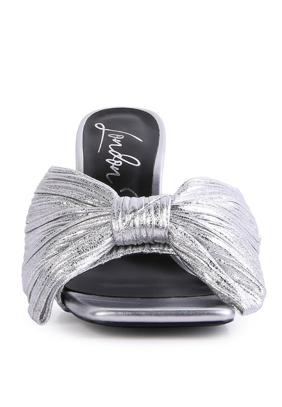 Wonderbuz High Heeled Bow Slider Sandals Rag Company