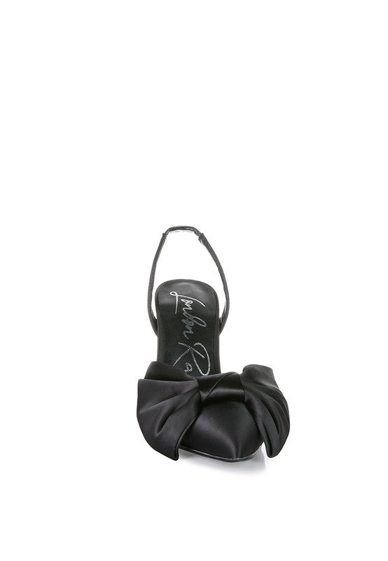 Smitten High Heeled Bow Slingback Sandals Rag Company