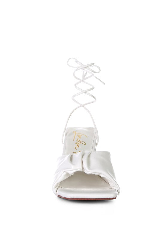 Primavera Ruched Triangular Heel Lace Up Sandal Rag Company