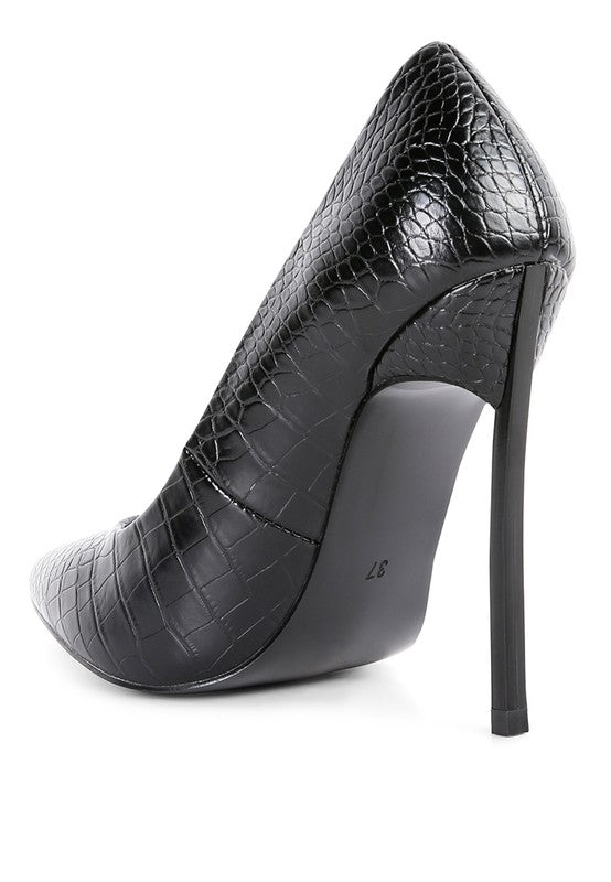 Urchin Croc High Stiletto Heel Pumps Rag Company