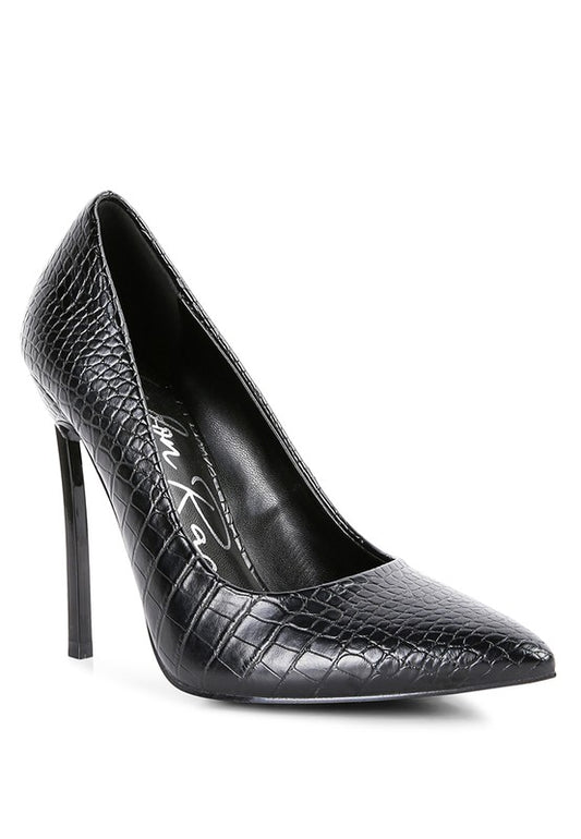 Urchin Croc High Stiletto Heel Pumps Rag Company