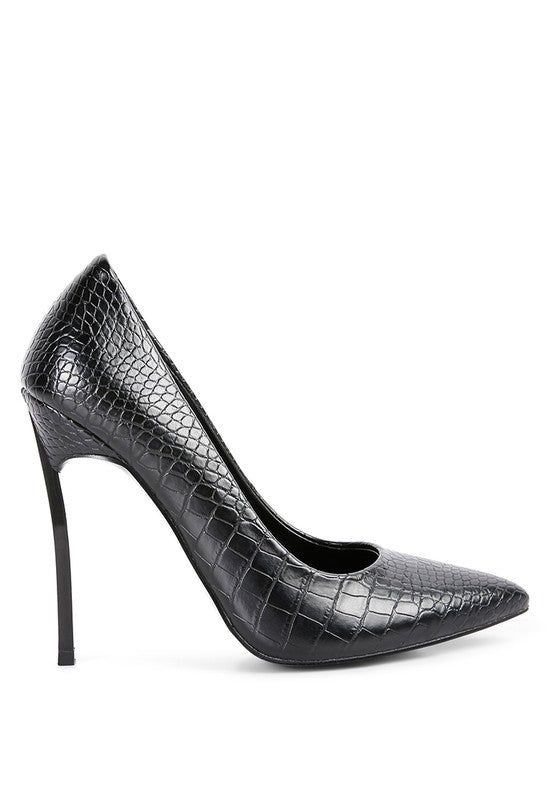 Urchin Croc High Stiletto Heel Pumps Rag Company