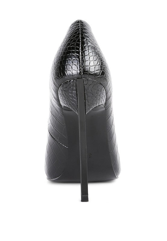 Urchin Croc High Stiletto Heel Pumps Rag Company