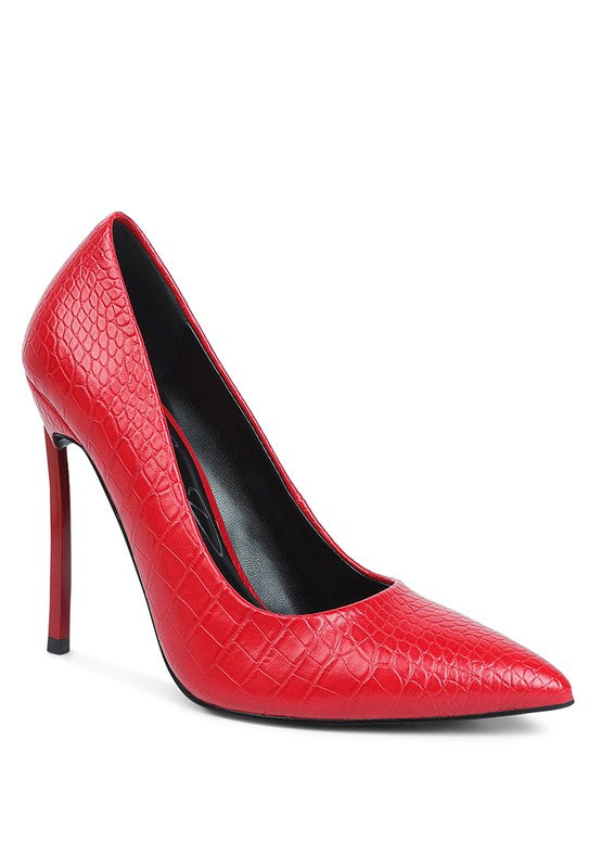 Urchin Croc High Stiletto Heel Pumps Rag Company