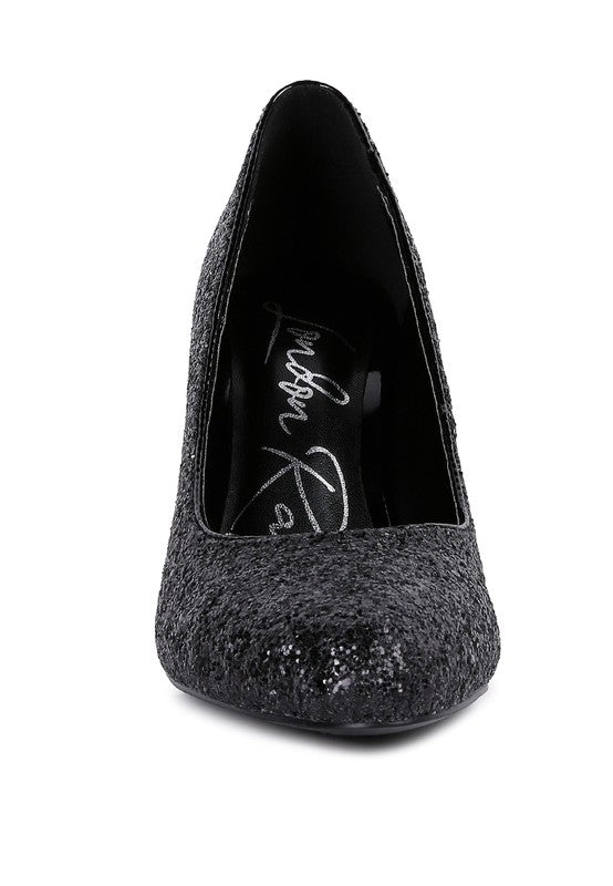 Sugar Plum Glitter Conical Heel Pumps Rag Company