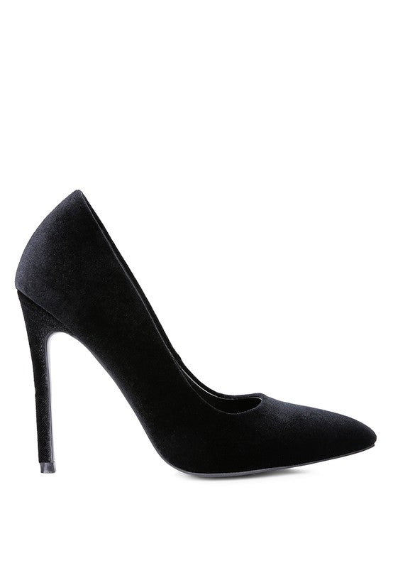 Janessa Velvet Stiletto Heel Pumps Rag Company