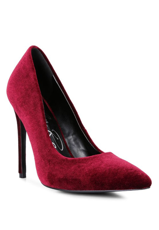 Janessa Velvet Stiletto Heel Pumps Rag Company