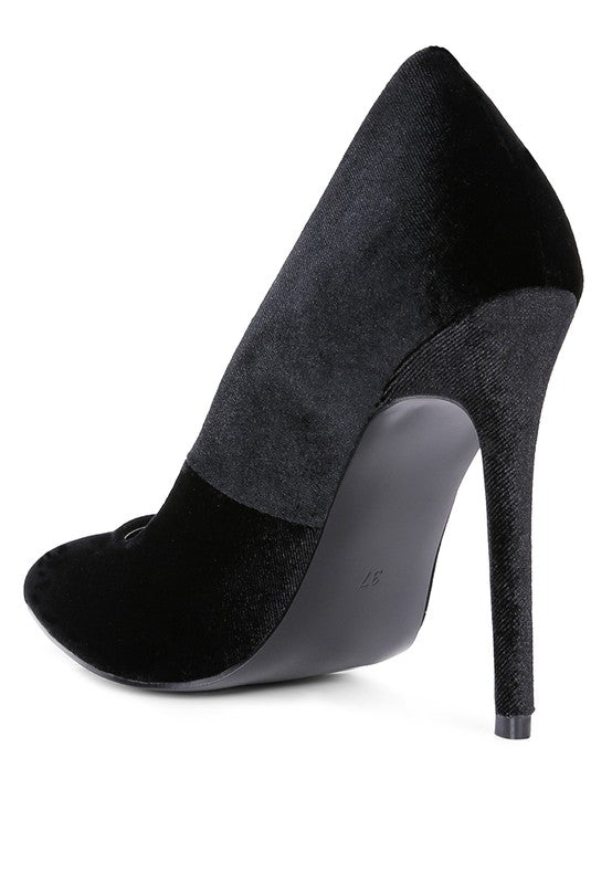 Janessa Velvet Stiletto Heel Pumps Rag Company