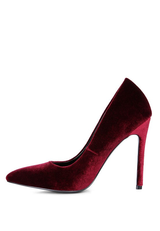 Janessa Velvet Stiletto Heel Pumps Rag Company