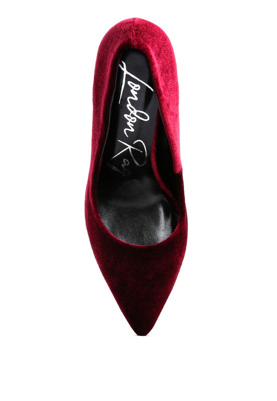 Janessa Velvet Stiletto Heel Pumps Rag Company