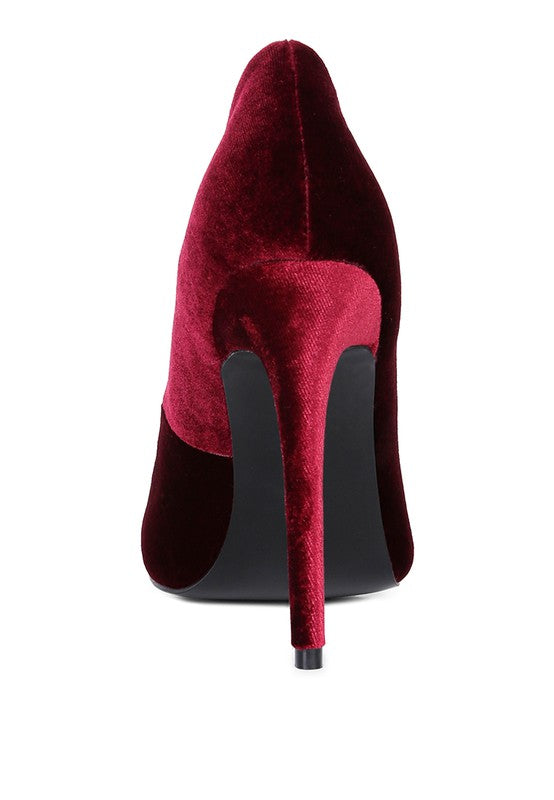 Janessa Velvet Stiletto Heel Pumps Rag Company