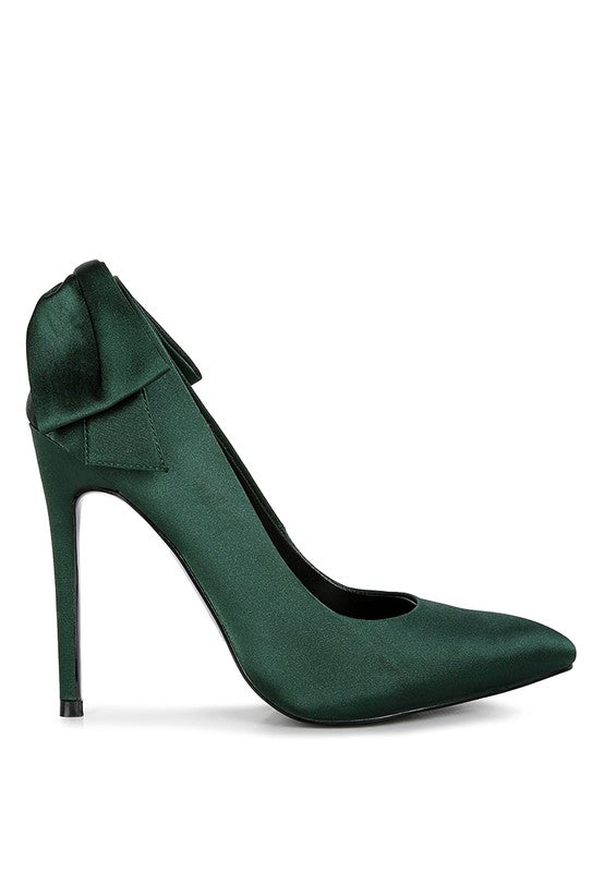 HORNET Green Satin Stiletto Pump Sandals Rag Company