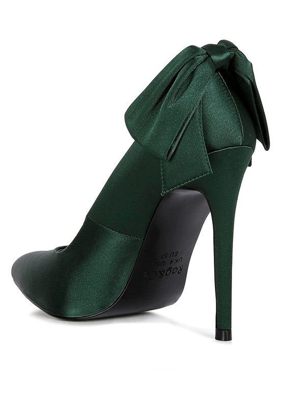 HORNET Green Satin Stiletto Pump Sandals Rag Company