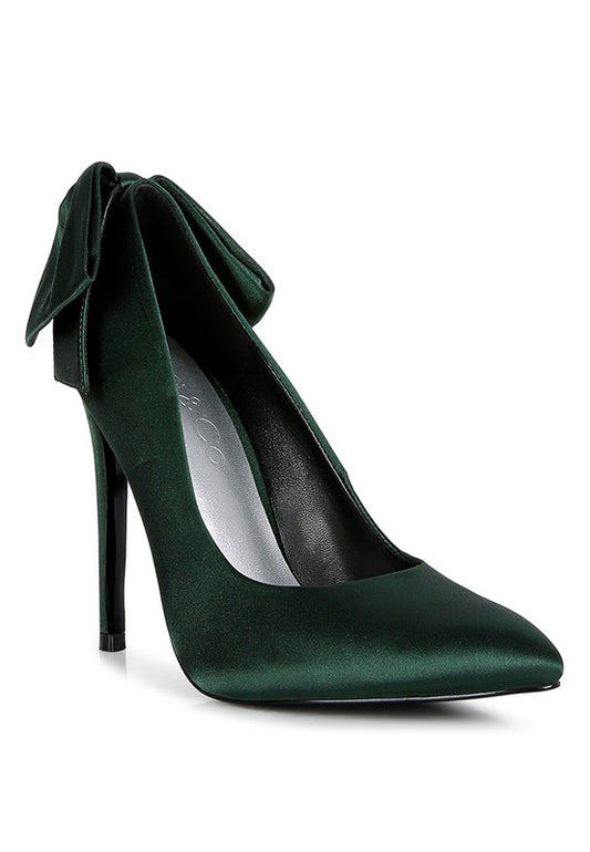 HORNET Green Satin Stiletto Pump Sandals Rag Company