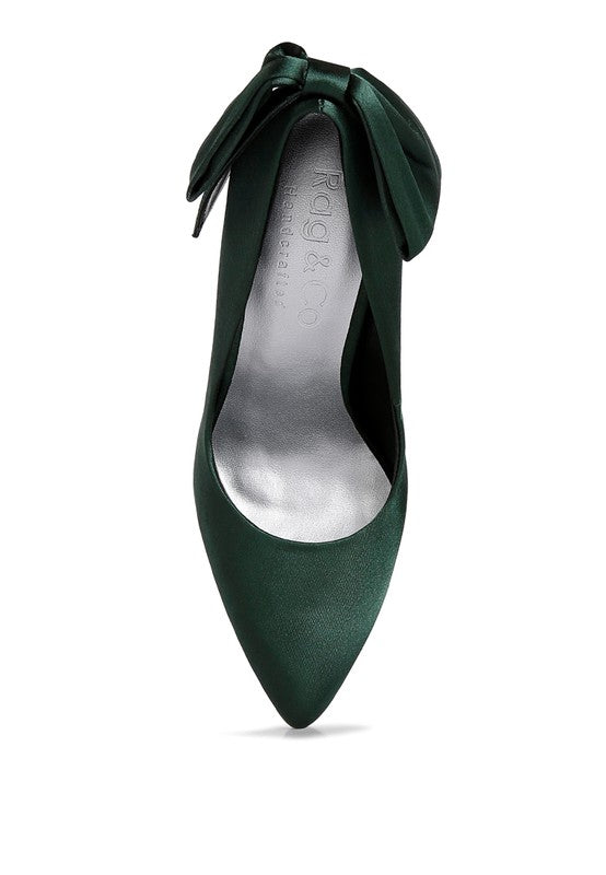 HORNET Green Satin Stiletto Pump Sandals Rag Company