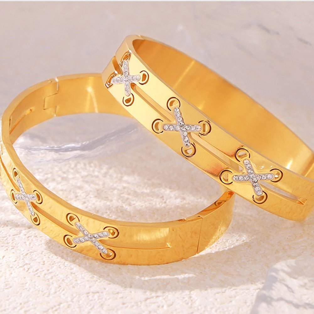 18K Gold - Plated Czech Diamond Bracelet - GlamBee Fashion