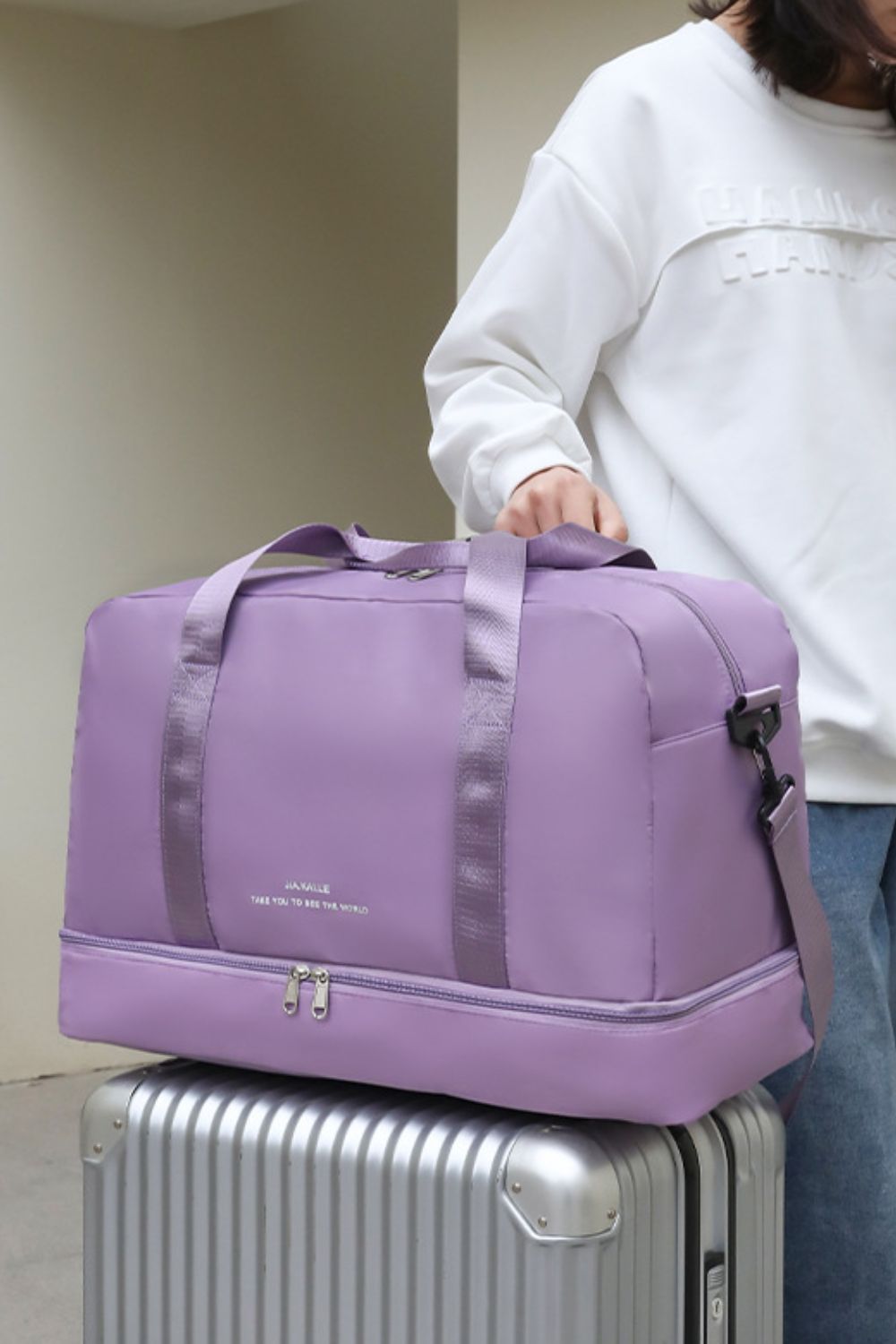 Nylon Dry and Wet Separation Travel Bag Trendsi