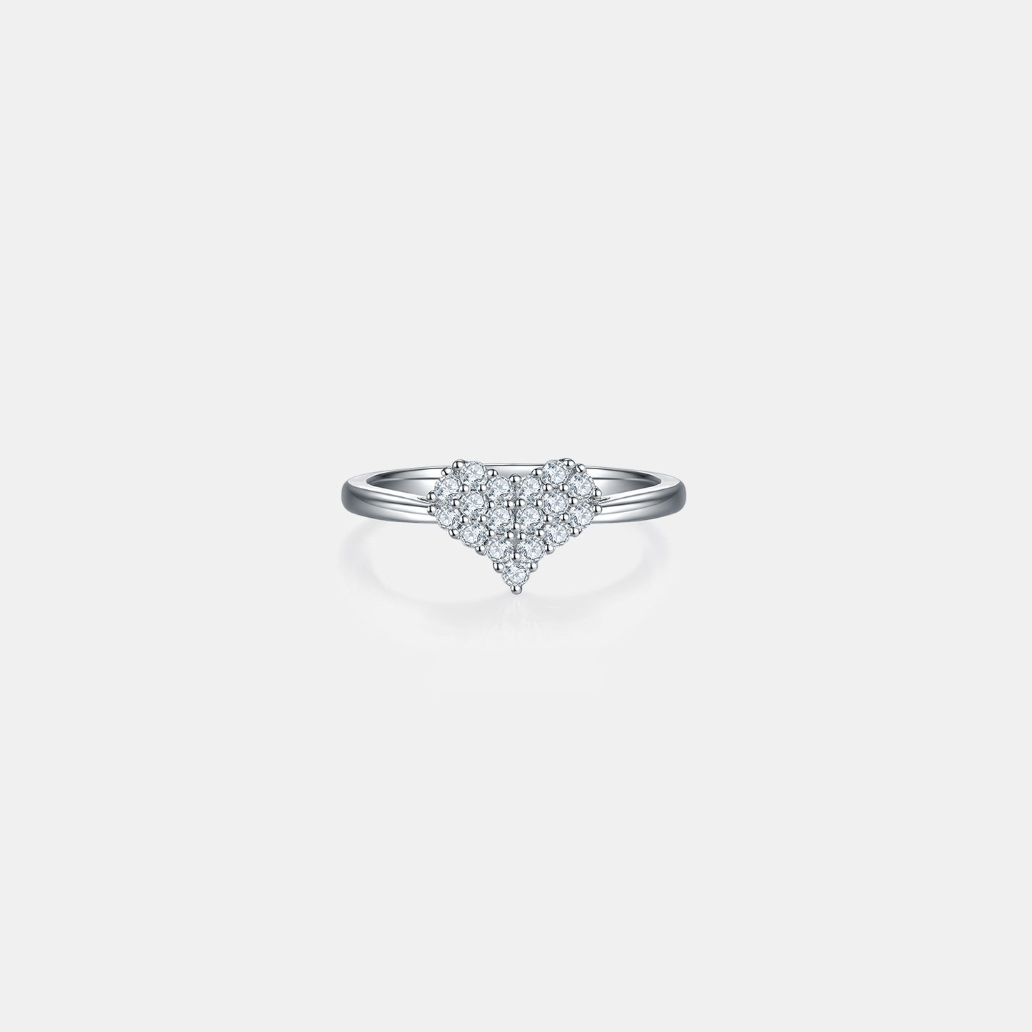 Moissanite 925 Sterling Silver Heart Ring - Freda Fashion