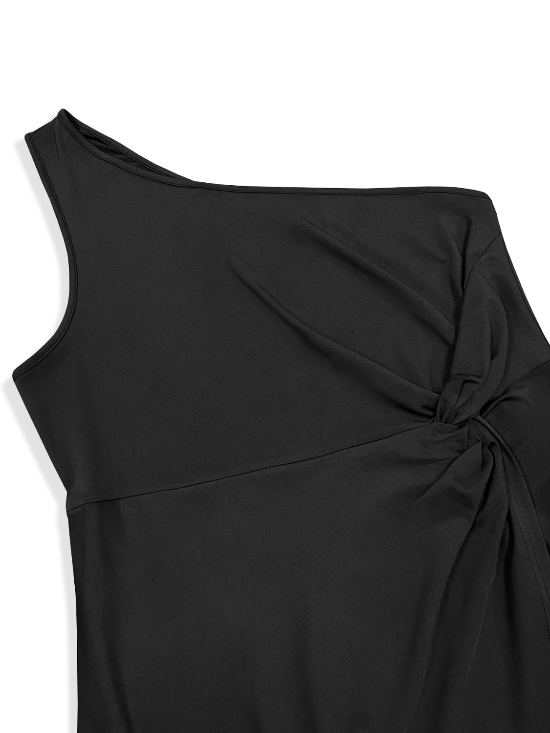 Plus Size Twisted One Shoulder Sleeveless Midi Dress Trendsi