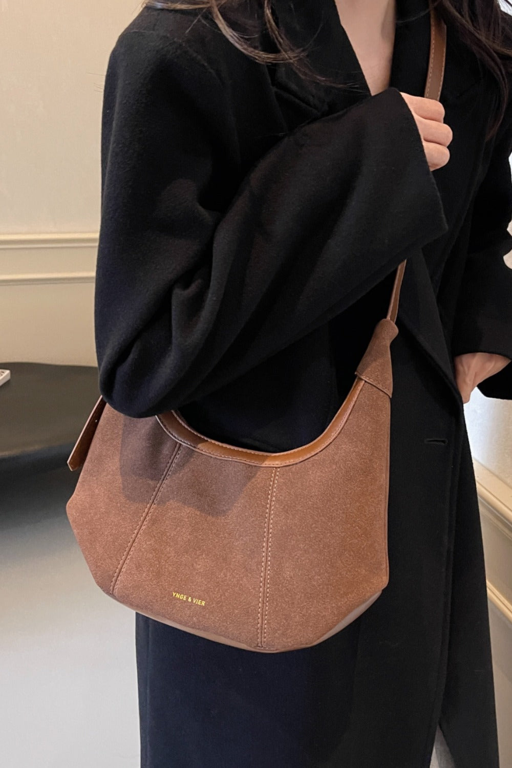 Suede Adjustable Strap Shoulder Bag Trendsi