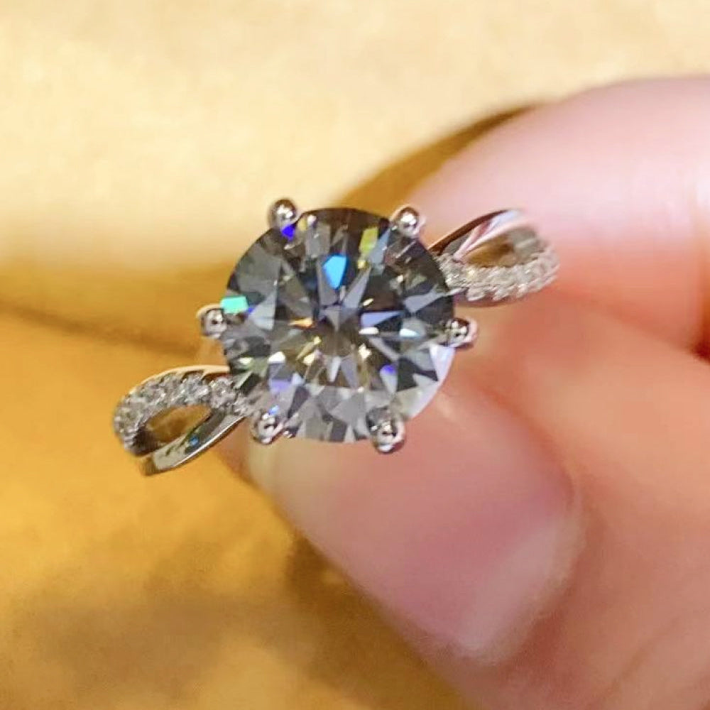 2 Carat Moissanite Ring in Smokey Gray Trendsi