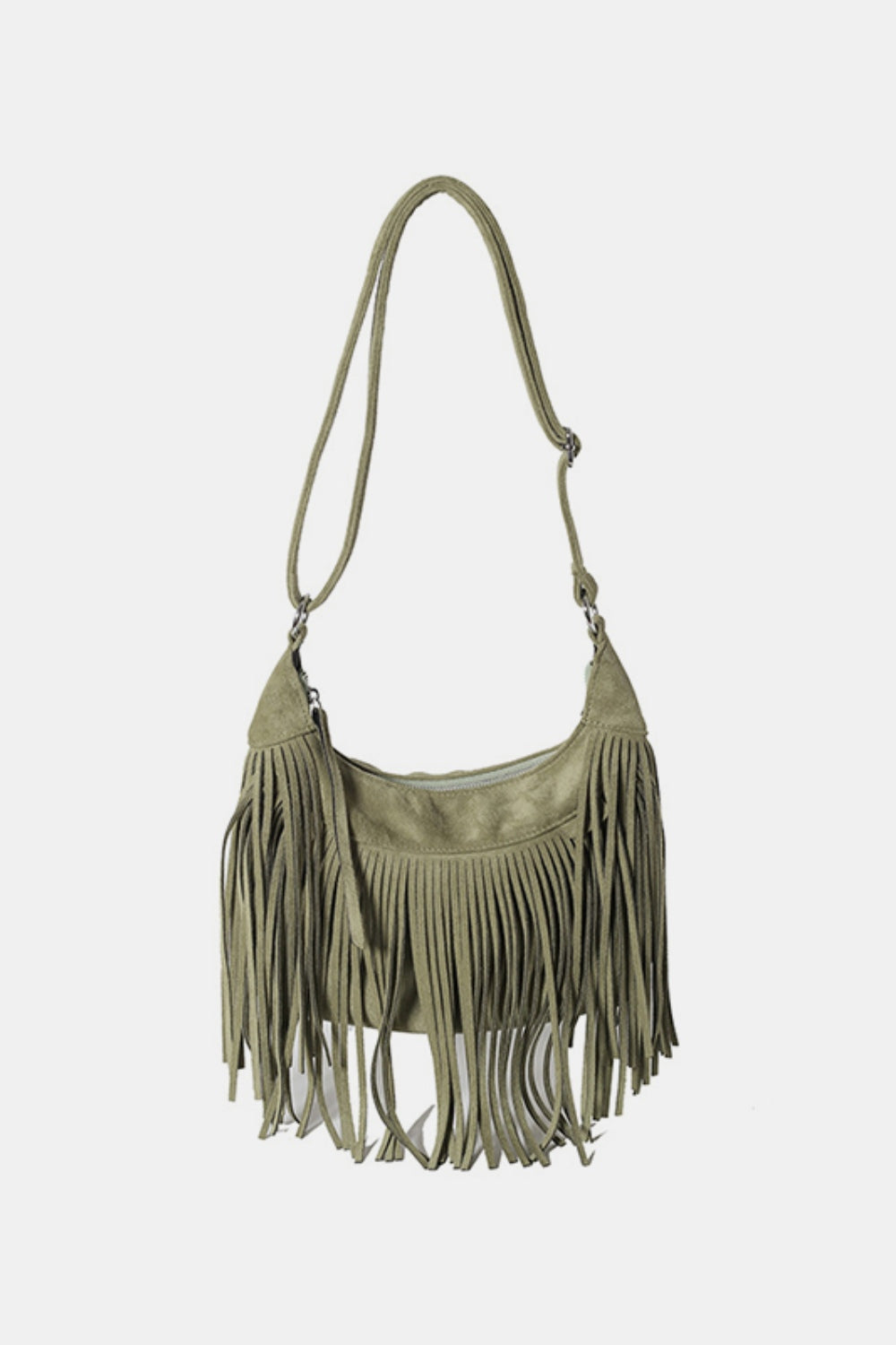 Suede Fringe Adjustable Strap Shoulder Bag Trendsi