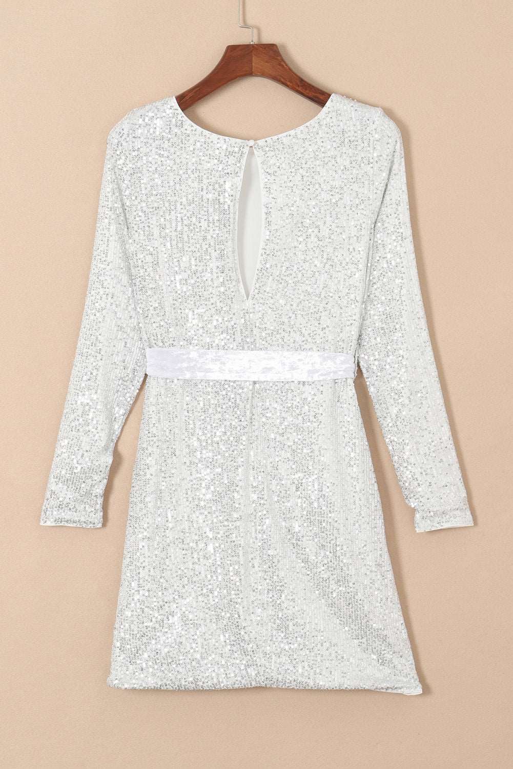 Sequin Tie Front T-Shirt Dress