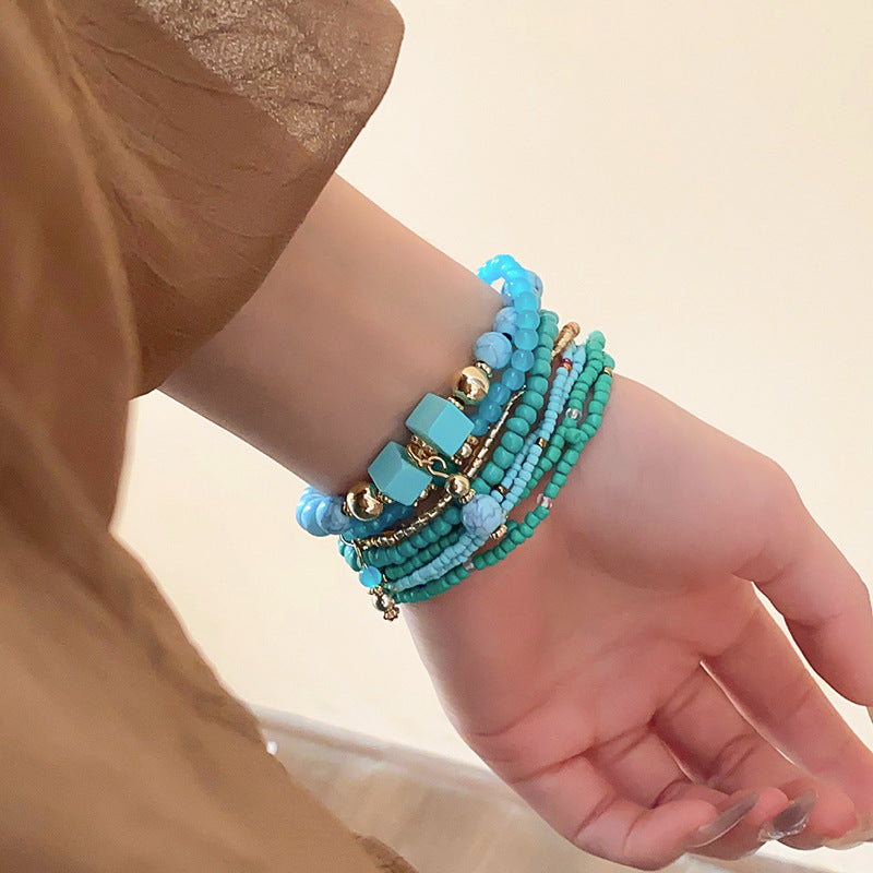 Resin Rice Bead Bracelet Trendsi