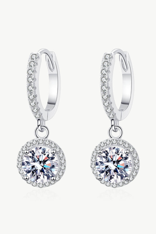 Moissanite Round-Shaped Drop Earrings