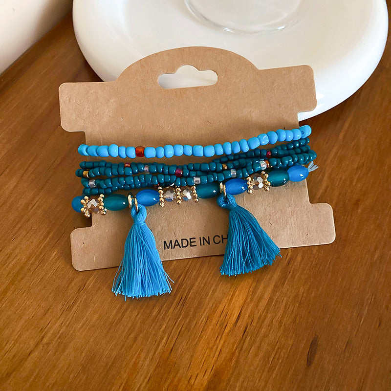 Tassel Rice Bead Bracelet Trendsi