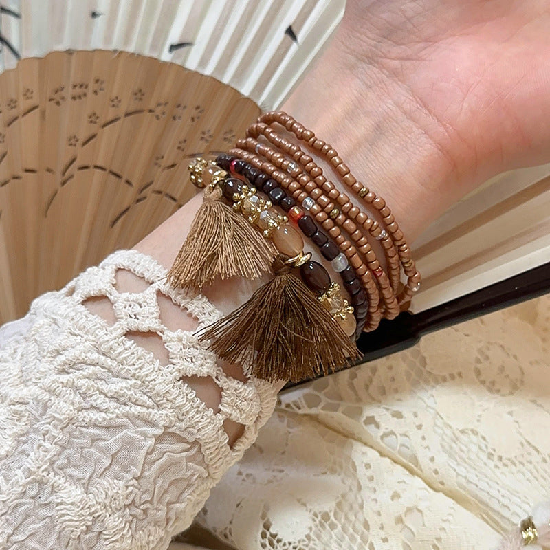 Tassel Rice Bead Bracelet Trendsi