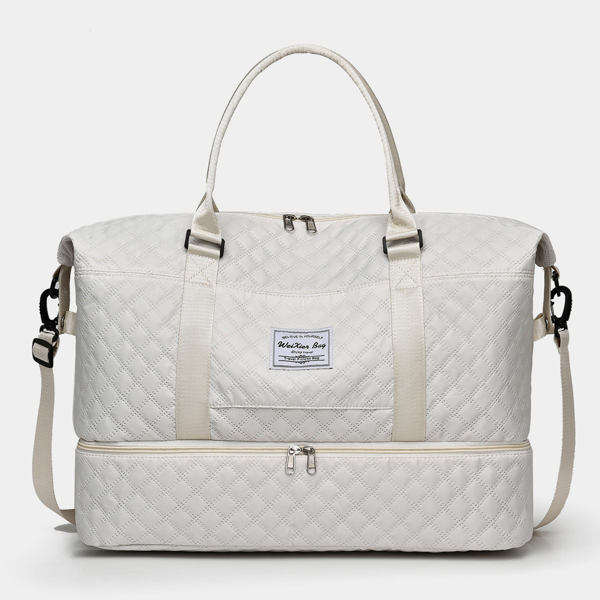 Diamond Grid Oxford Cloth Oversize Travel Bag Trendsi