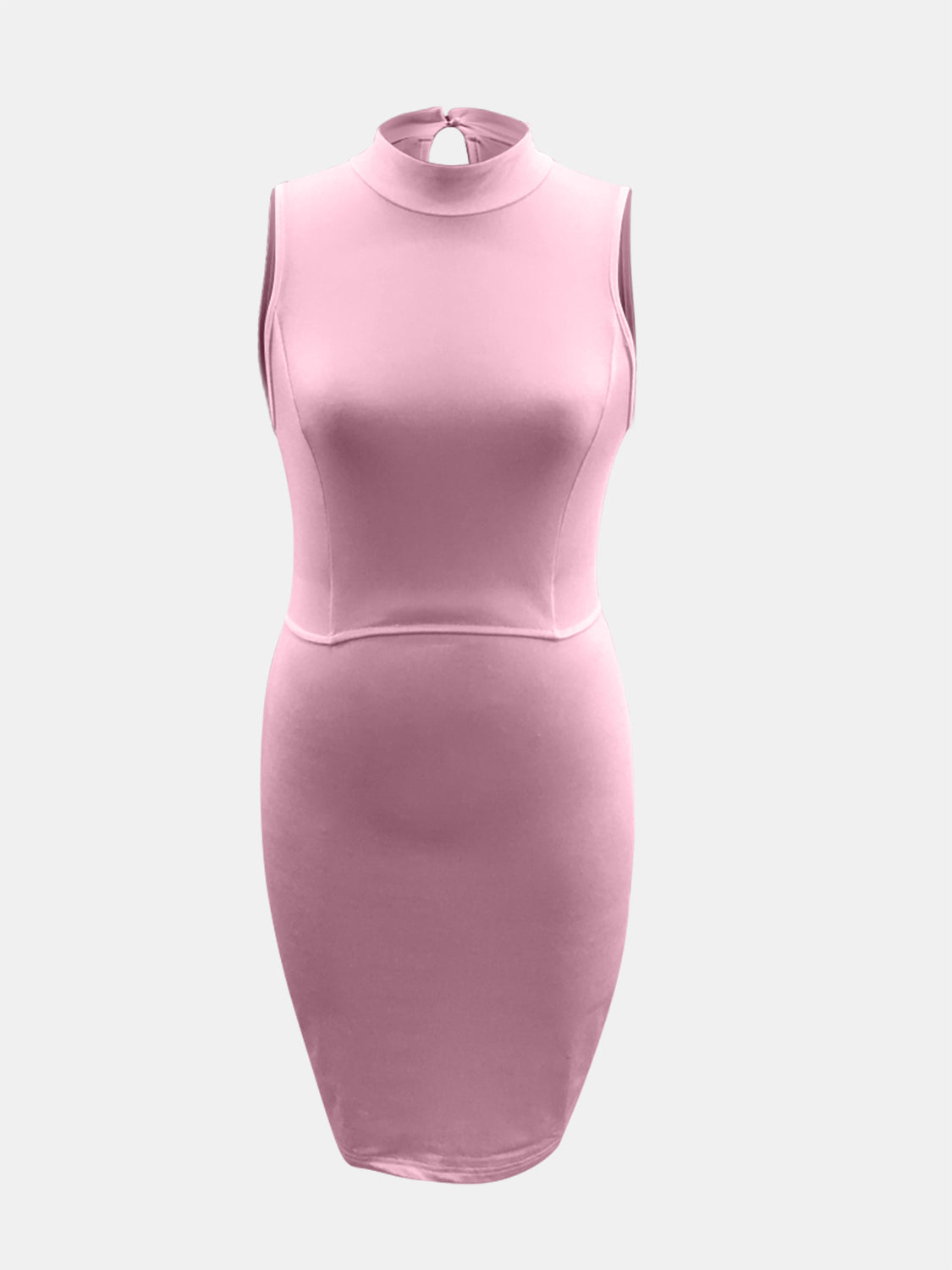 Sleeveless Mock Neck Cutout Bodycon Dress – Elegant and Modern Trendsi