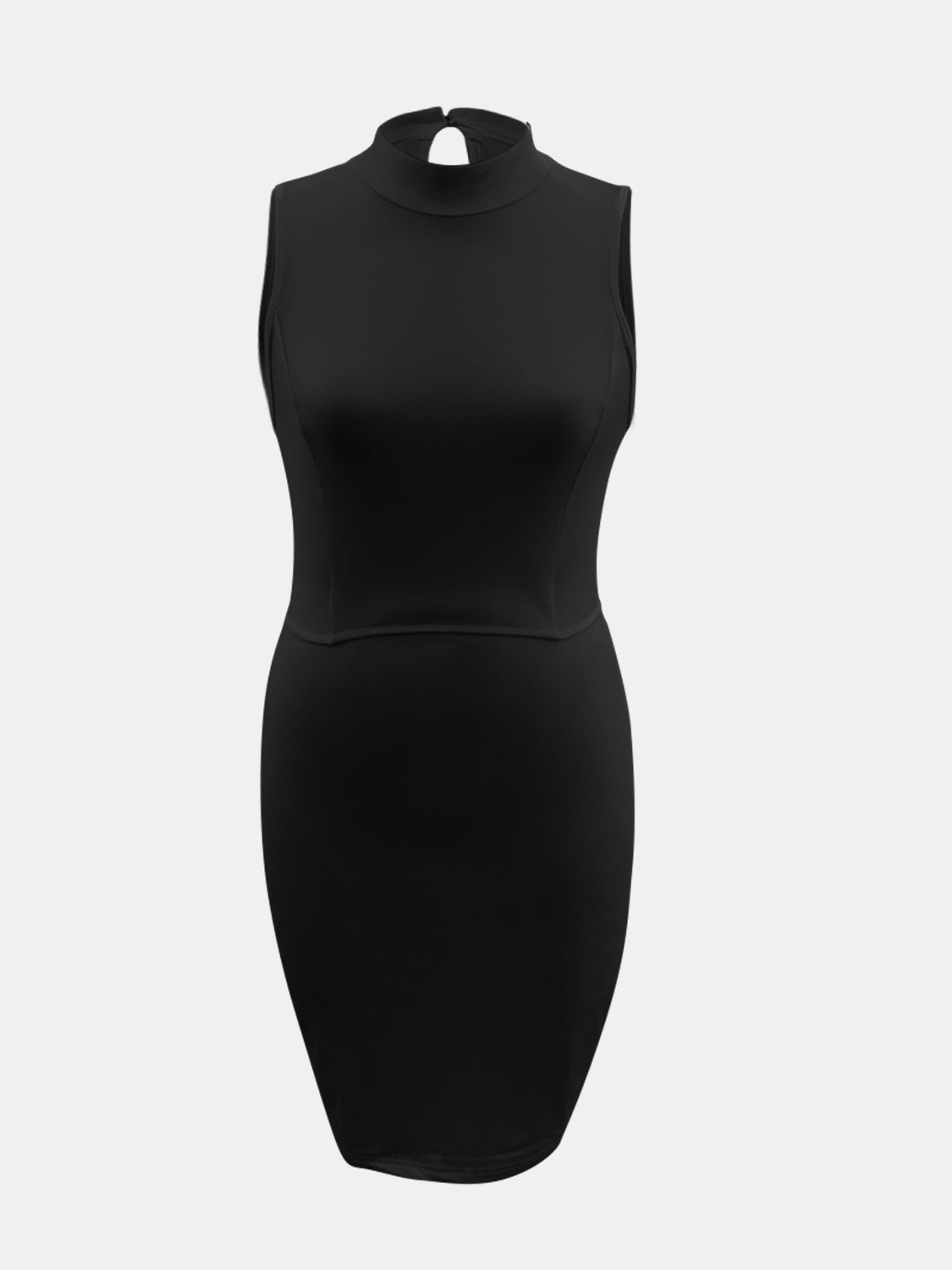 Sleeveless Mock Neck Cutout Bodycon Dress – Elegant and Modern Trendsi