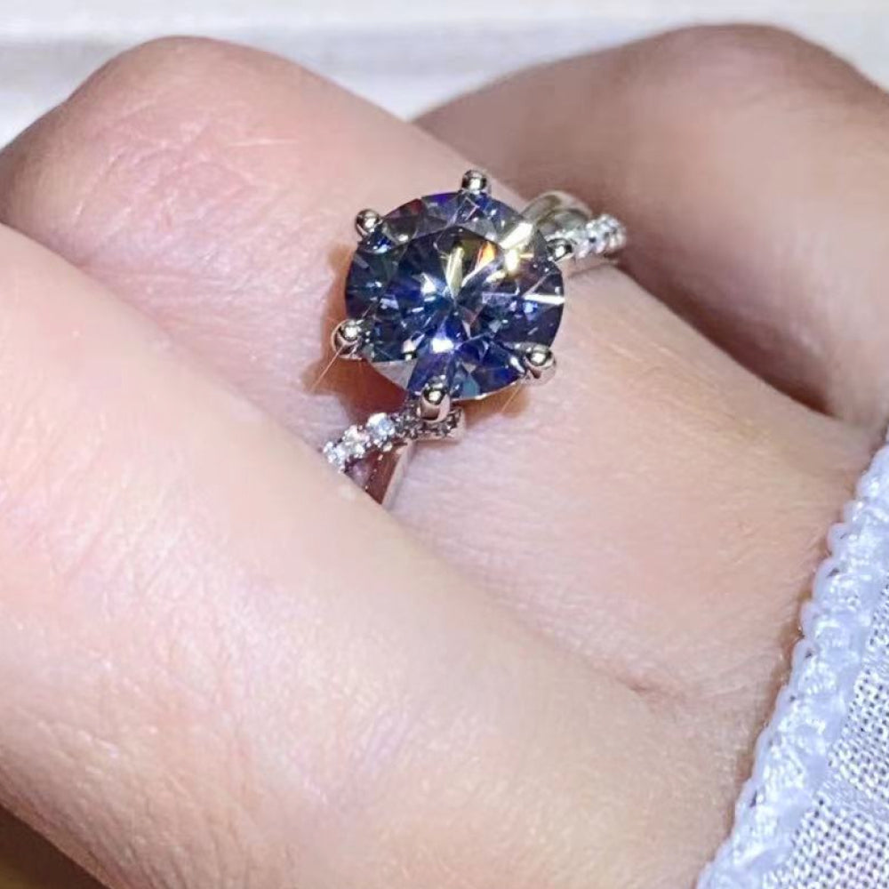 2 Carat Moissanite Ring in Smokey Gray Trendsi