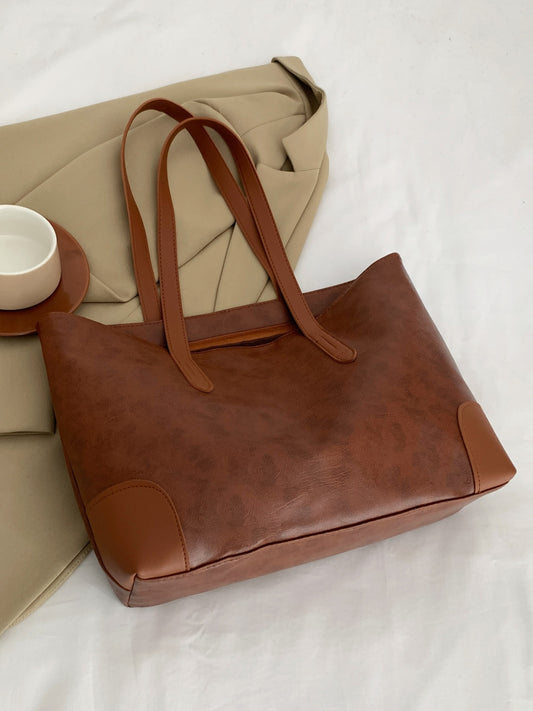 PU Leather Medium Tote Bag Trendsi