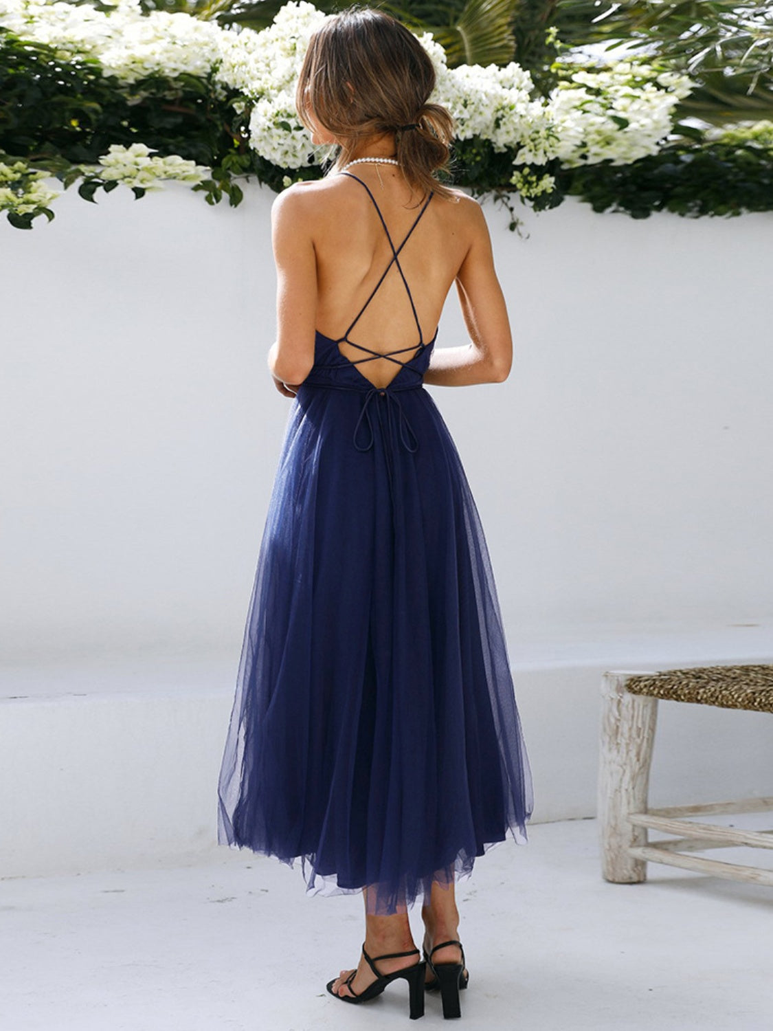 Backless crisscross sleeveless midi dress_Navy_FredaFashion_2