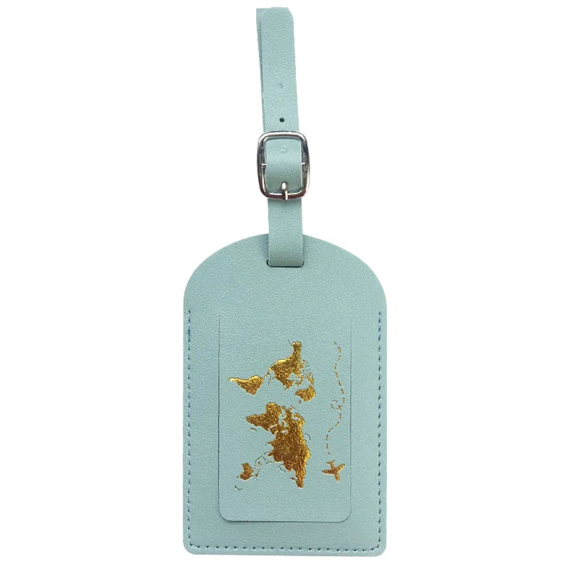 Men Women PU Leather Cute Luggage Tag Suitcase Address Label Baggage Boarding Bag Tag Name ID Address Holder Travel Accessorie - GlamBee Fashion