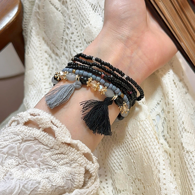 Tassel Rice Bead Bracelet Trendsi