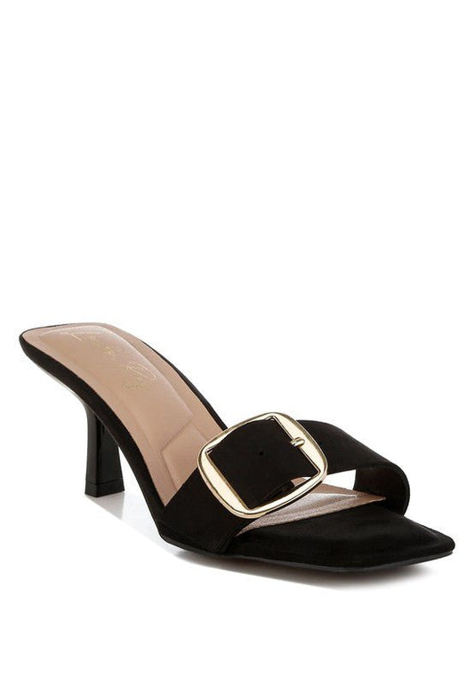 Acacia Buckle Strap Slip On Sandals - Freda Fashion