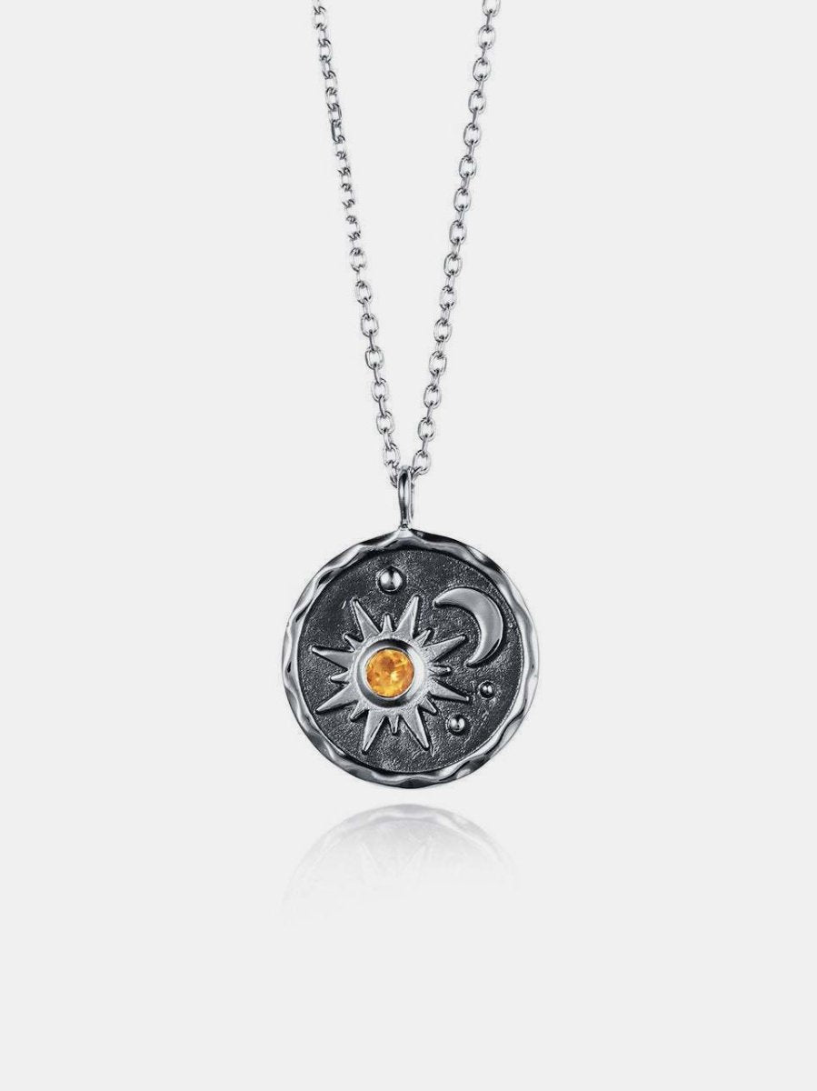 Alloy Inland Zircon Sun & Moon Necklace - Freda Fashion