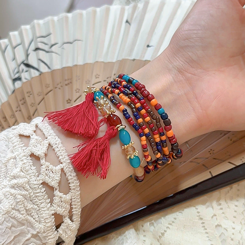 Tassel Rice Bead Bracelet Trendsi