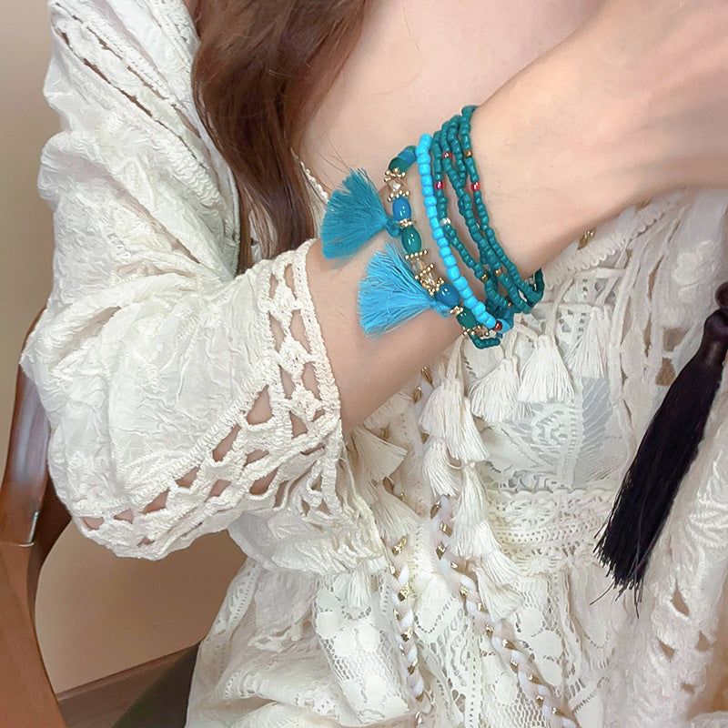 Tassel Rice Bead Bracelet Trendsi