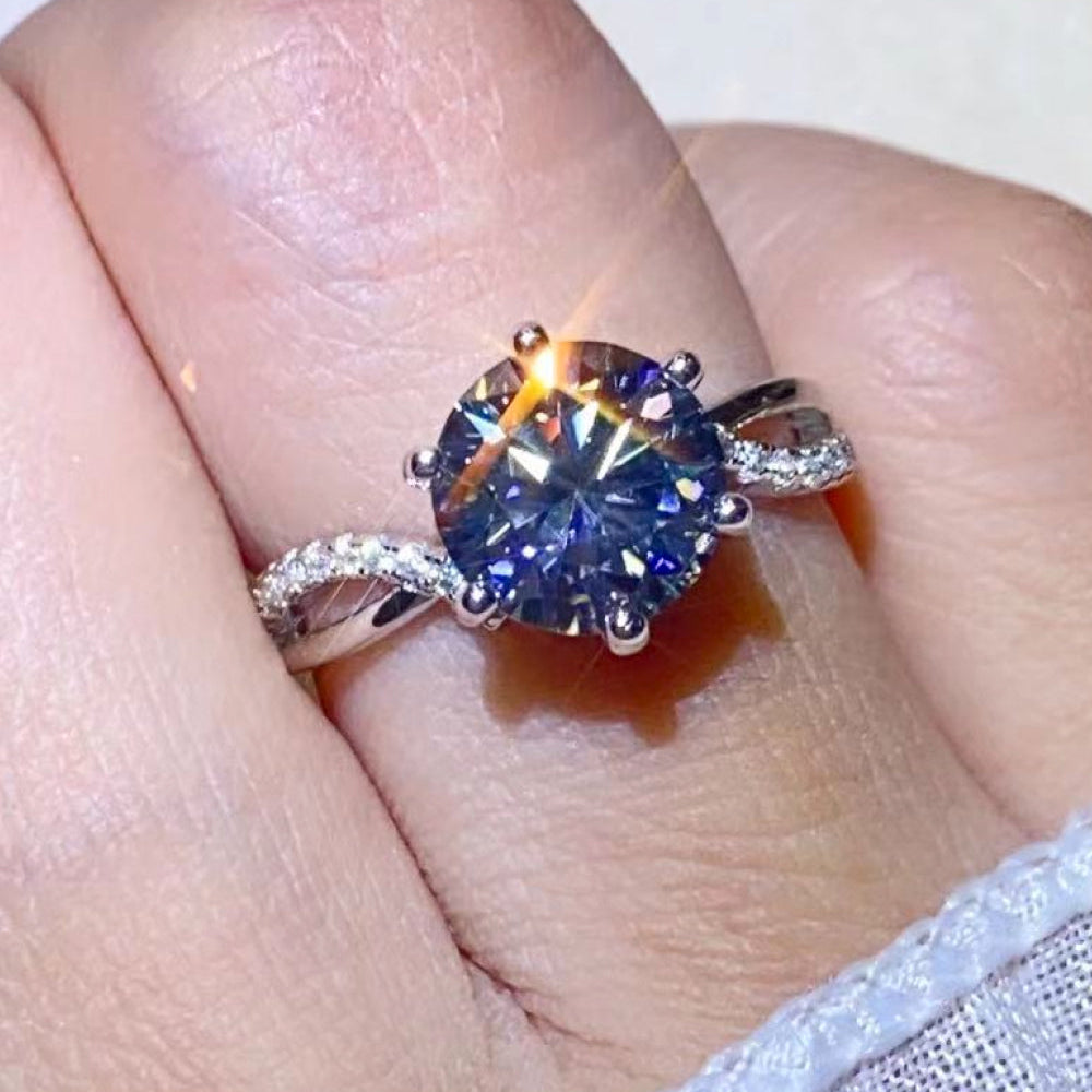 2 Carat Moissanite Ring in Smokey Gray Trendsi