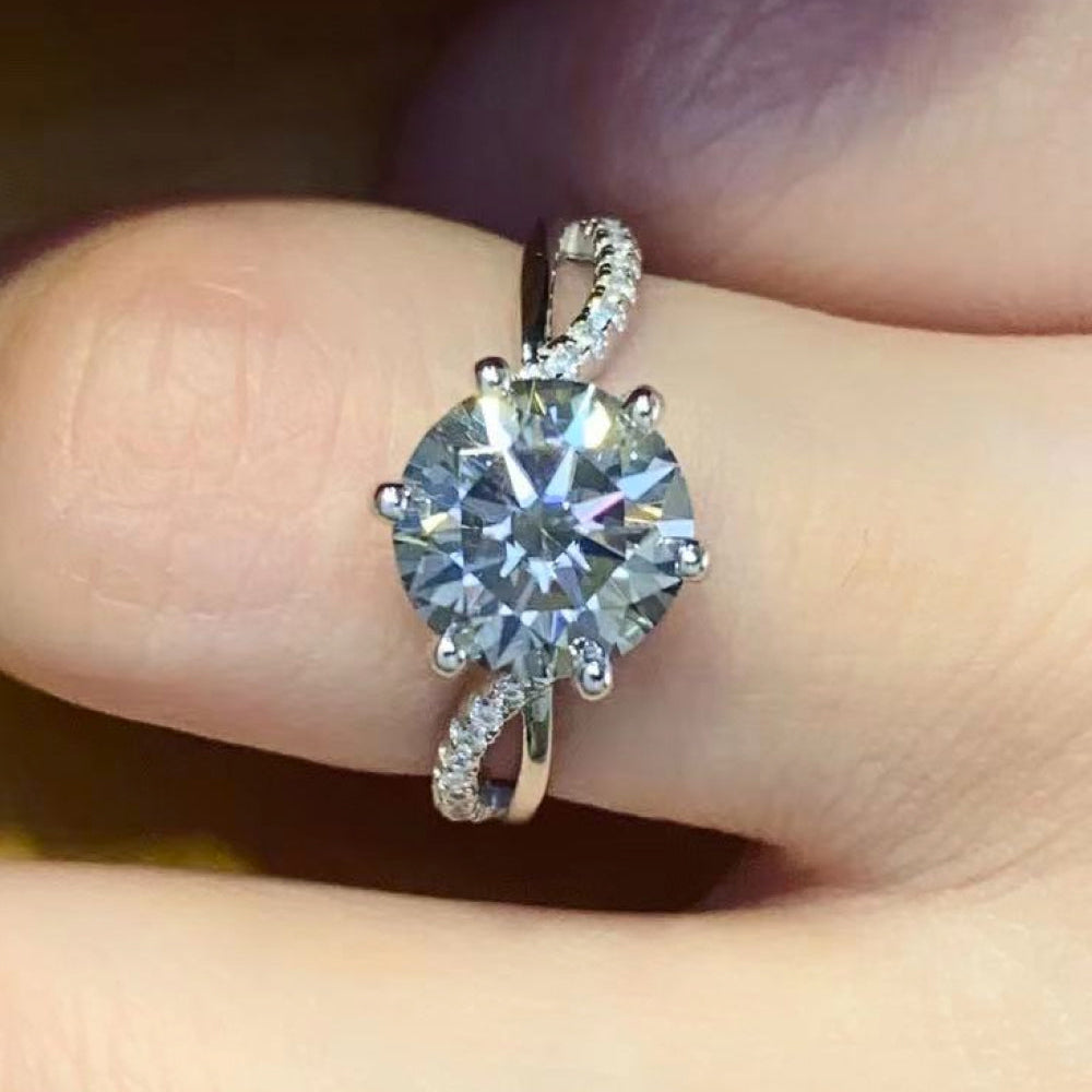 2 Carat Moissanite Ring in Smokey Gray Trendsi