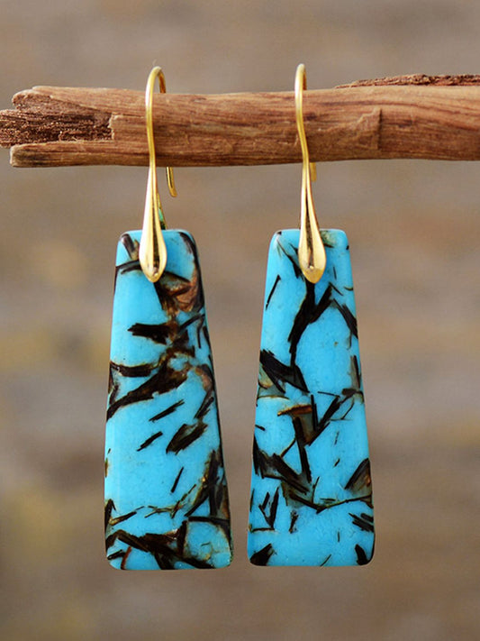 Geometrical Shape Imperial Jasper Dangle Earrings Trendsi